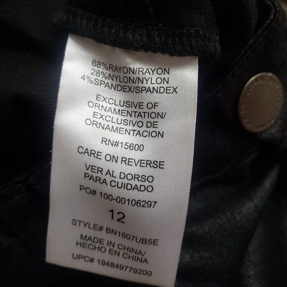 Democracy Ponte Pants 12 Black AB Technology Grunge Witchy Goth Sretchy Metallic - Picture 11 of 11